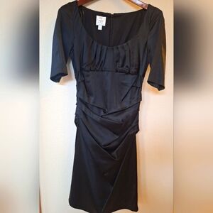 Suzi Chin For Maggie Boutique Black Sarin Cocktail Dress Womens Size 6